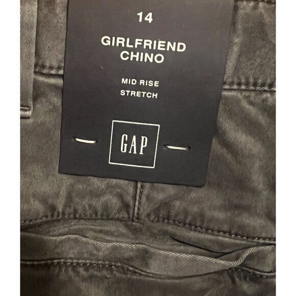 GAP Women's Girlfriend Chino Mid‎ Rise Stretch Pants Size 14 Gray NWT - Picture 4 of 7
